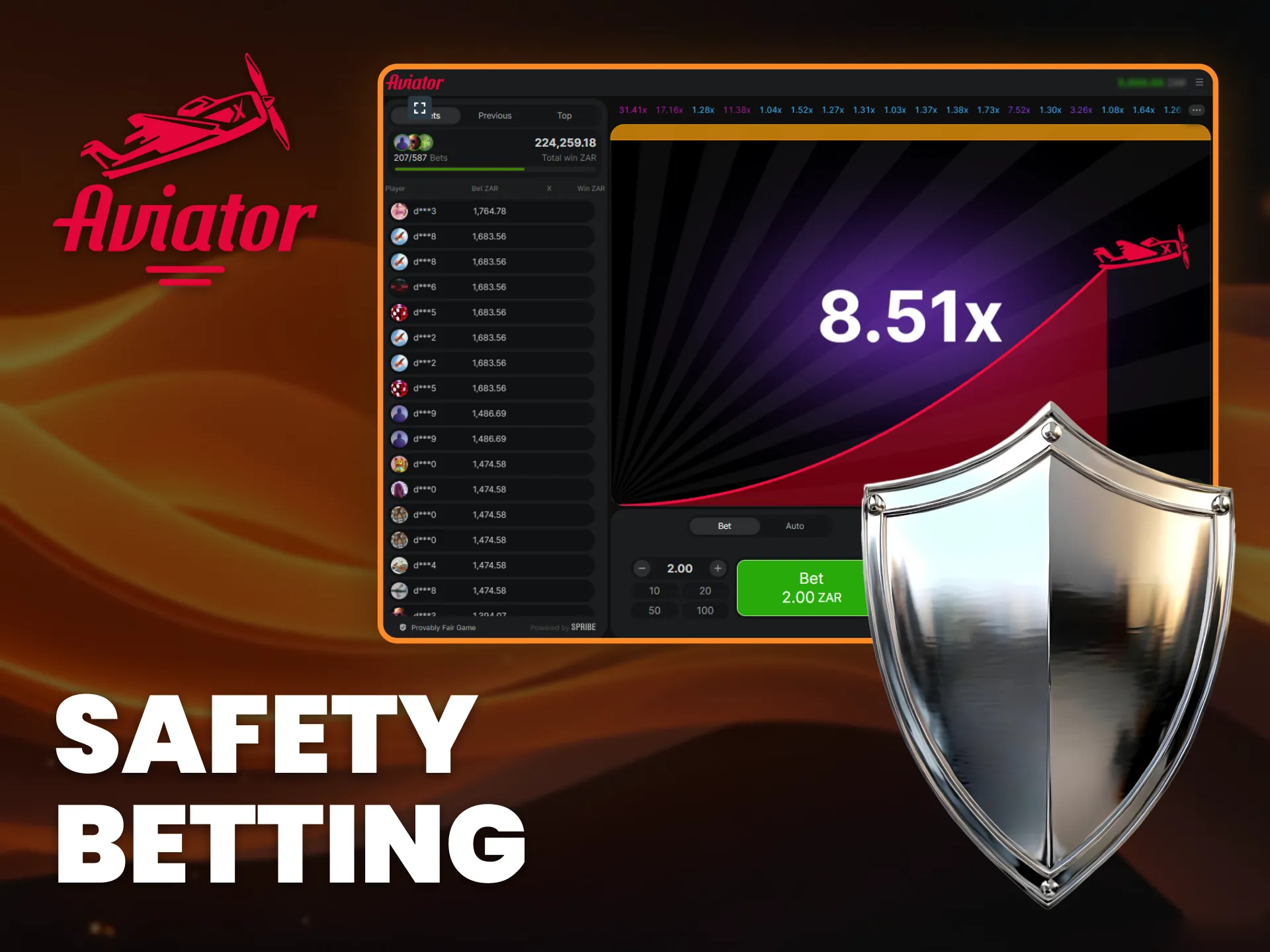 Log in to your Aviator account easily from anywhere in South Africa.