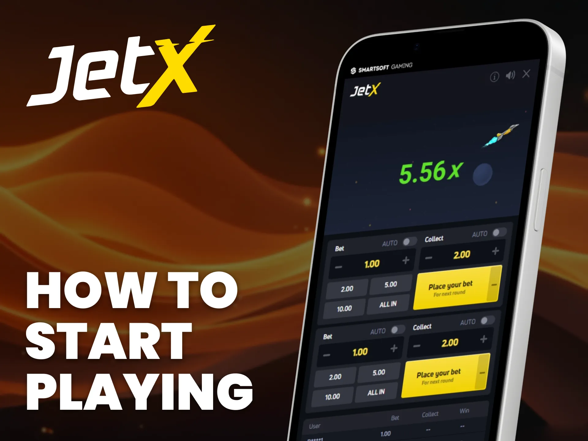 Start playing JetX in Africa with simple steps and instant access.